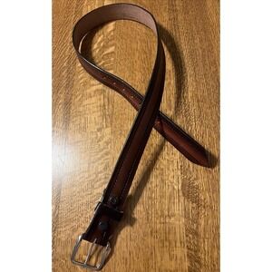 Mens Two Tone Brown Leather Belt 34